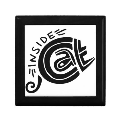 Cat inside lettering design keepsake box