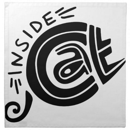 Cat inside lettering design napkin