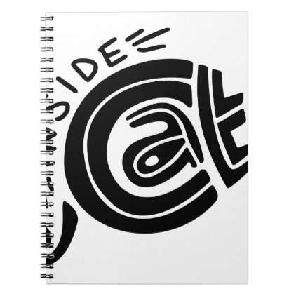 Cat inside lettering design notebook