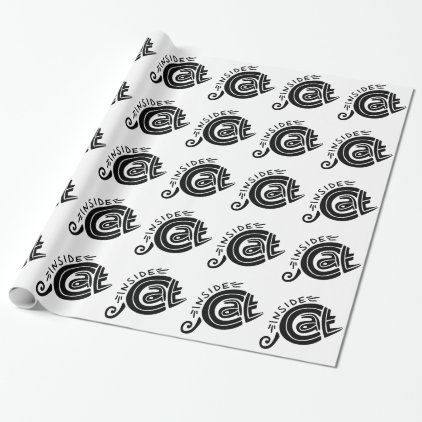 Cat inside lettering design wrapping paper