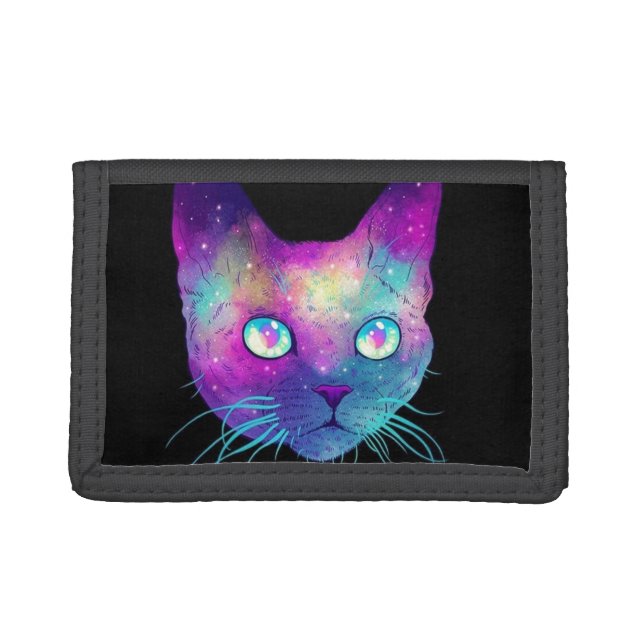 Cat intergalatic. trifold wallet (Front)