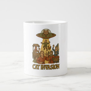 Cat Invasion UFO Giant Coffee Mug