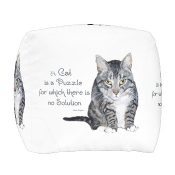 Cat Is A Puzzle Pouf by MaggieRossCats at Zazzle