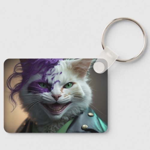 Cat is a supervillain keychain