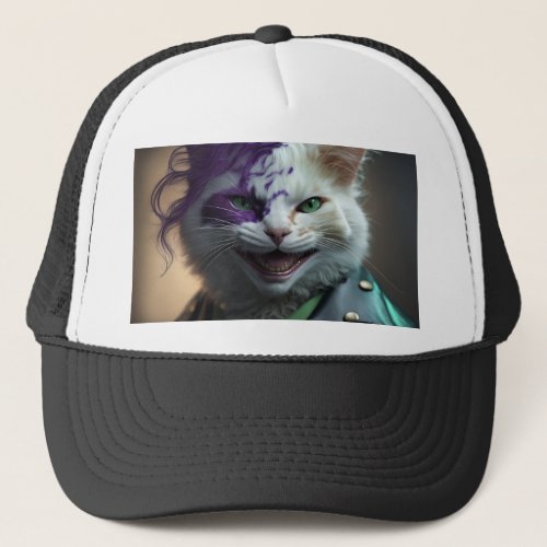 Cat is a supervillain trucker hat