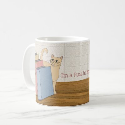 Cat Is an Avid Reader of Books Coffee Mug