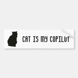 Cat is my copilot bumper sticker