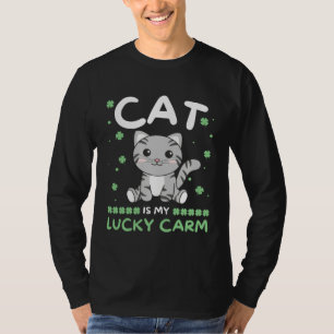 Cat Is My Lucky Carm Shamrock St Patrick s Day Cat T-Shirt