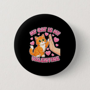 Cat is valentine cute cat heart valentines day button