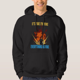 Cat It's Fine I'm Fine Everything Is Fine Funny Hoodie