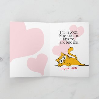 Cat It's Love Day Cute Valentine's Day Greeting Card