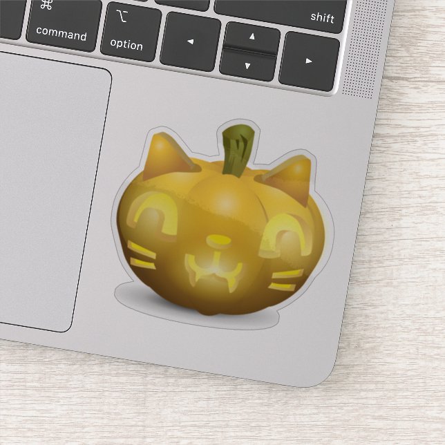 Cat Jack O Lantern Sticker (Detail)