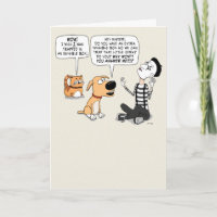 Cat Jealous of Mime's Invisible Box Funny Birthday