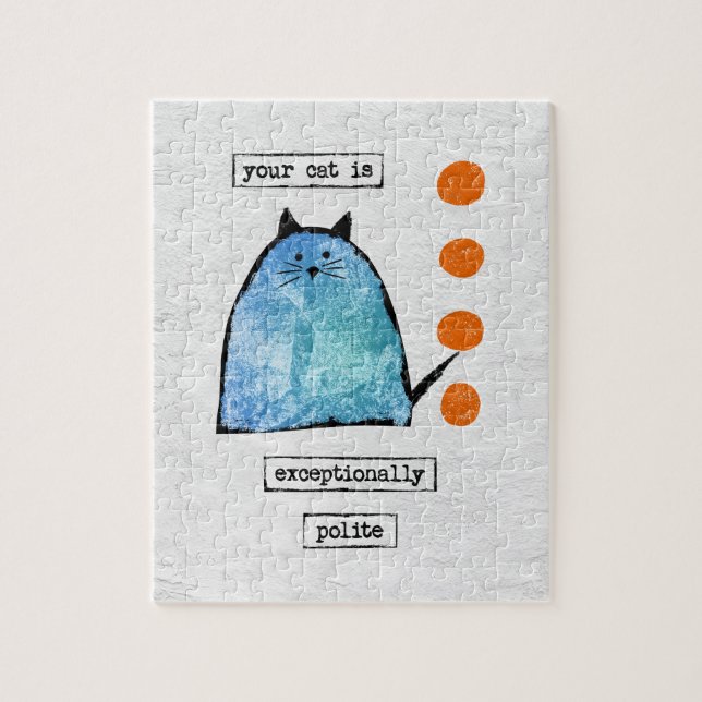 Cat Jigsaw Puzzle - Funny Cat Exceptionally Polite (Vertical)