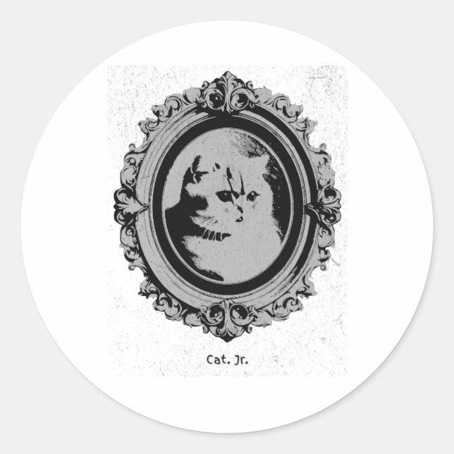 Cat. Jr. | Best Choice for presents! Classic Round Sticker (Front)