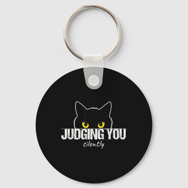 Cat Judging You Silently Keychain (Front)