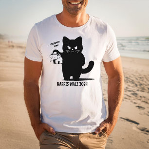 Cat Kamala Harris T-shirt Funny Black Men Shirt