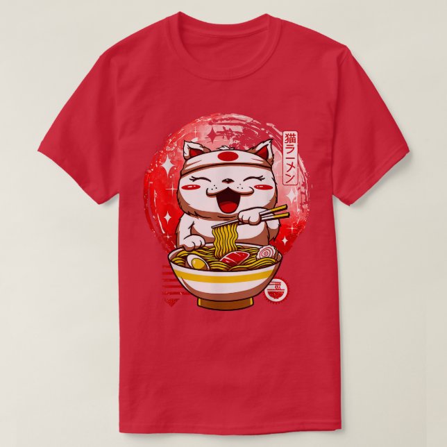 Cat Kami Sama Ramen Japan  T-Shirt (Design Front)