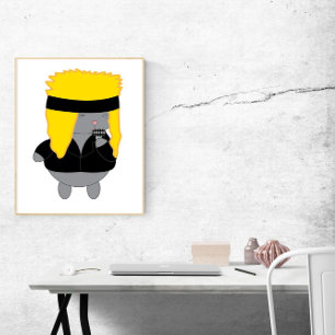 Cat Kawaii Hair Metal Band Singer Poster