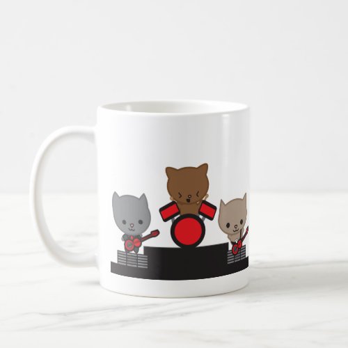 Cat Kawaii Music Band Coffee Mug