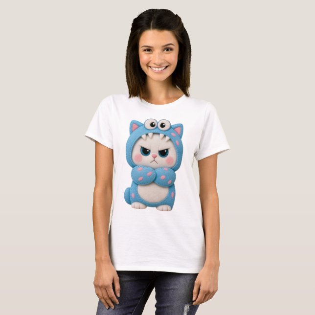 Cat Kawaii Patchwork T-Shirt (Front Full)