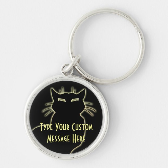 Cat Keychain Cat Gifts Personalized Keychains (Front)