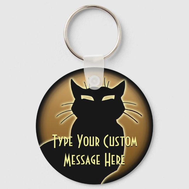 Cat Keychain Cat Gifts Personalized Keychains (Front)