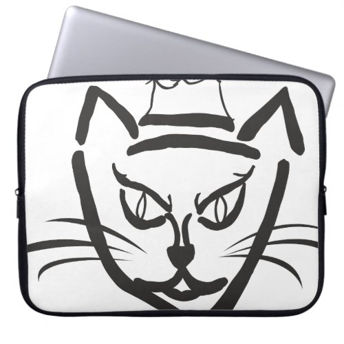 Cat King Illustration Cartoon Kitty Cat Laptop Sleeve
