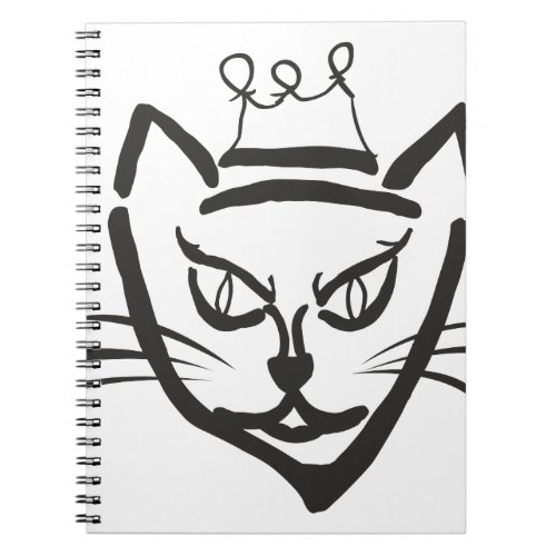 Cat King Illustration Cartoon Kitty Cat Notebook