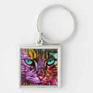 Cat Kitten Artsy Keychain