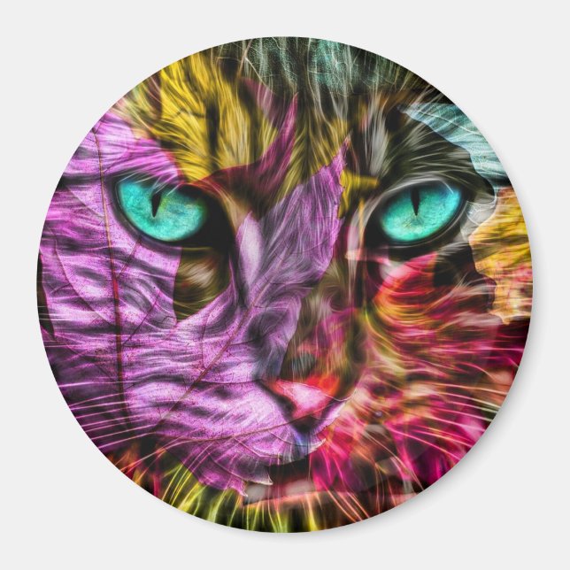 Cat Kitten Artsy Magnet (Front)
