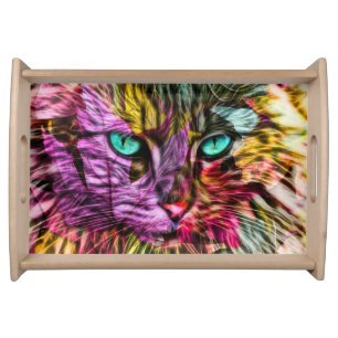Cat Kitten Artsy Serving Tray