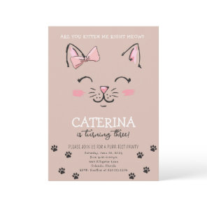 Cat Kitten Birthday Party Invite