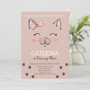Cat Kitten Birthday Party Invite