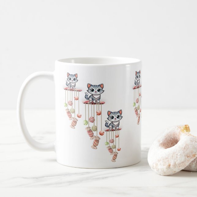 Cat Kitten Chimes Mug (With Donut)