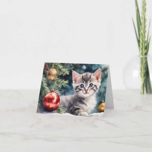 Cat Kitten Christmas Card