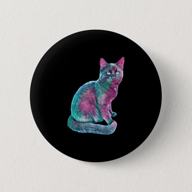 Cat Kitten Cute Fur Nose Funny Animals Button (Front)