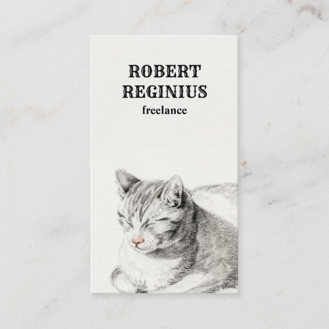Cat Kitten Cute Vintage Business Card (Front)