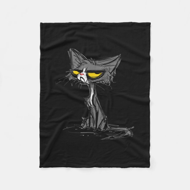 Cat Kitten Did I Roll My Eyes Out Loud Funny Sarca Fleece Blanket (Front)