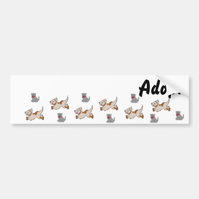 Cat Kitten Dog Adopt Bumper Sticker (Front)