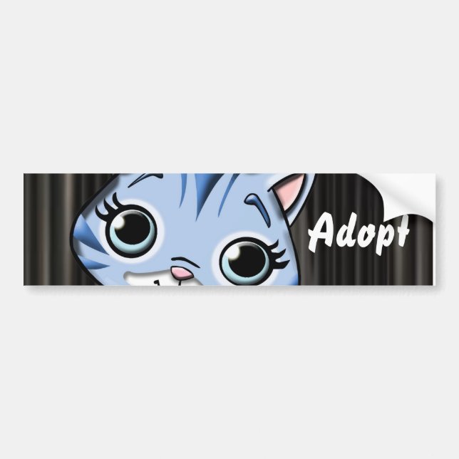 Cat Kitten Dog Adopt Bumper Sticker (Front)