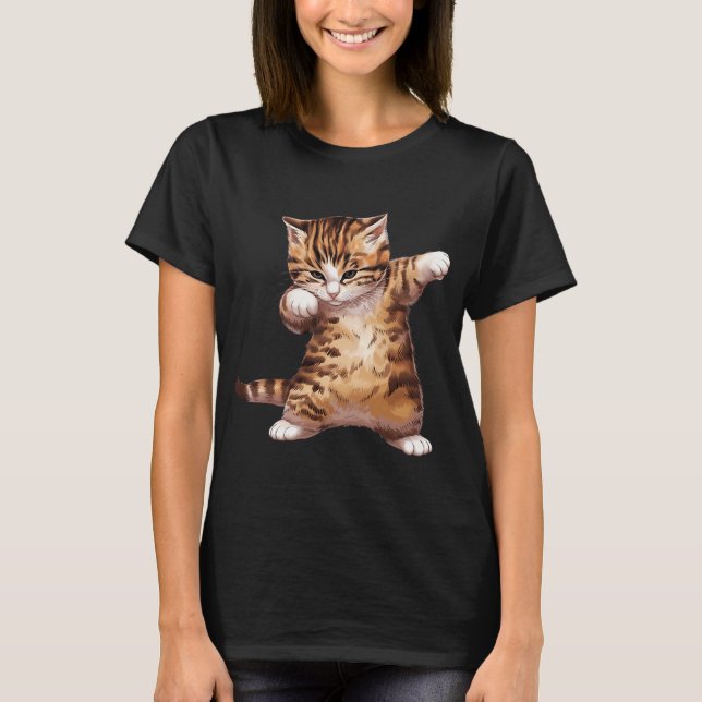 Cat Kitten Funny Cool Dance Kitty T-Shirt (Front)