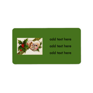 Cat Kitten Heart Shamrock Holly Label