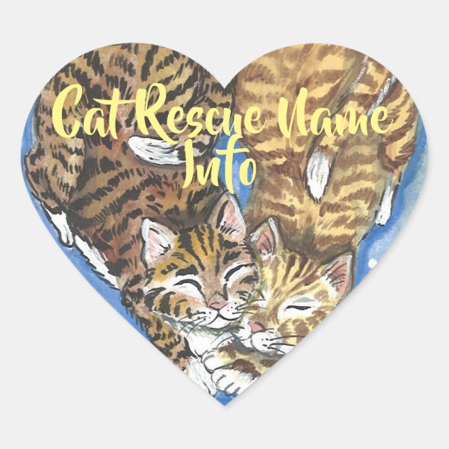 Cat Kitten Heart Sticker Rescue Humane Personalize (Front)