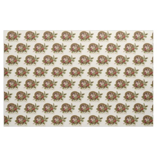 Cat Kitten Holly Winterberry Fabric
