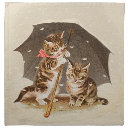 Cat Kitten kitty antique vintage pretty cute  Cloth Napkin