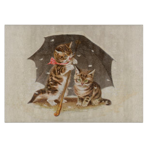 Cat Kitten kitty antique vintage pretty cute Cutting Board