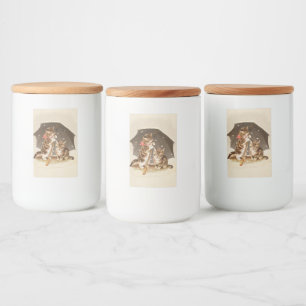 Cat Kitten kitty antique vintage pretty cute Food Label