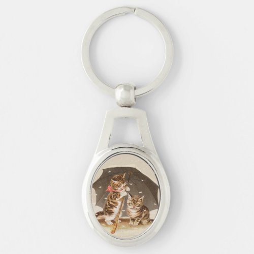 Cat Kitten kitty antique vintage pretty cute  Keychain