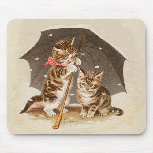 Cat Kitten kitty antique vintage pretty cute  Mouse Pad